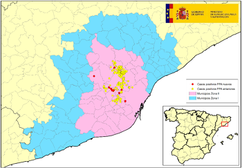 ASP-Fälle in Spanien (Stand bis zum 22.04.2026) ©https://www.mapa.gob.es